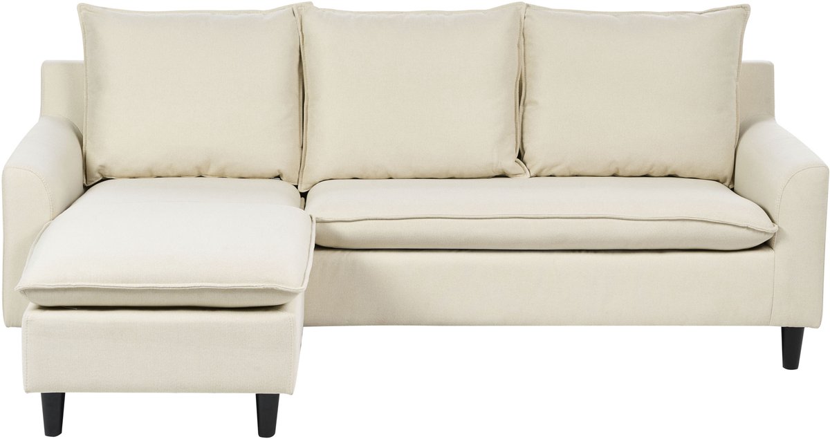 ELVENES - Hoekbank - Lichtbeige - Rechtszijdig - 206 cm - Polyester