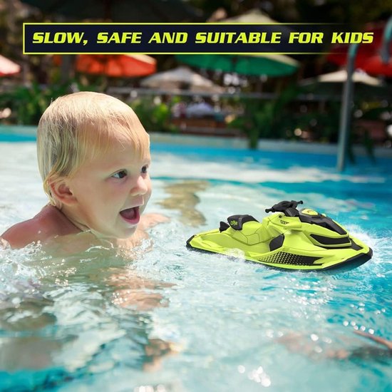 Op afstand bestuurbare motorboot voor kids en volwassenen - RC boot met LED licht - Speedboot voor waterplezier — afbeelding 4