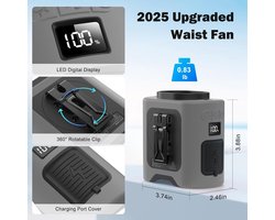 Draagbare 14500mAh Wasit-ventilator - Oplaadbare Clip-on Riemventilator met 67U Koeling en 5 Windsnelheden
