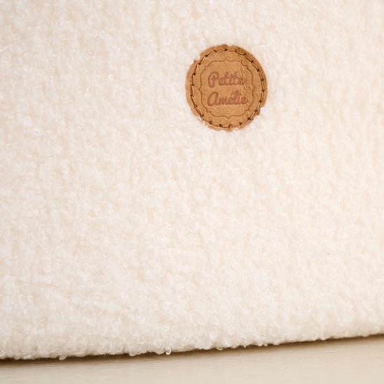 Petite Amélie Ballenbak Rond - 90x30 cm- Ballenbad incl. 200 ballen - Off-white Teddy — afbeelding 2