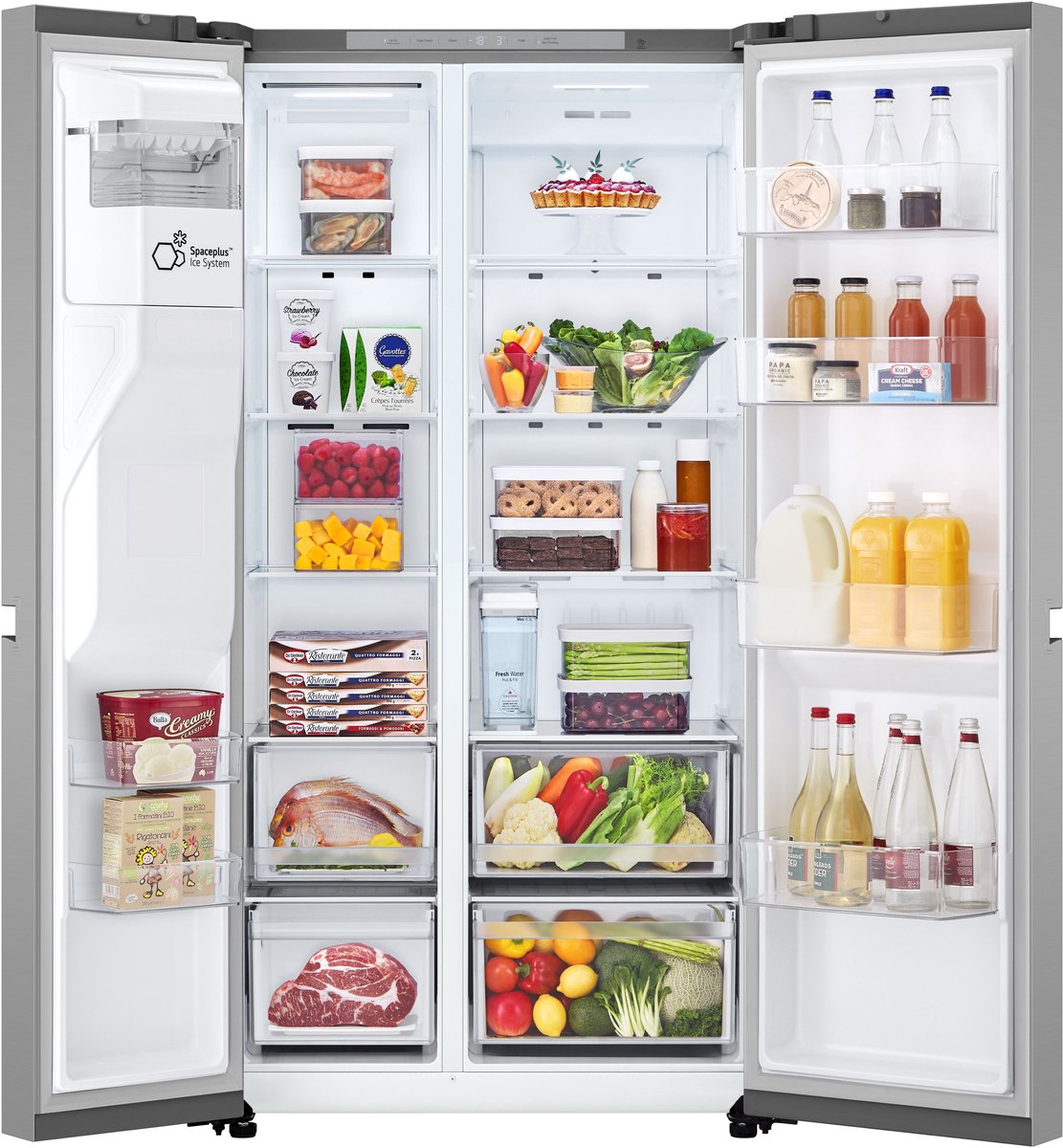 LG GSLC41PYPE Amerikaanse koelkast 641L met water- en ijsdispenser zonder leidingwerk - SpacePlus icemaker - LinearCooling voor stabiele versheid - ruime 641L inhoud voor gezinnen en stille. Energieklasse E — afbeelding 5
