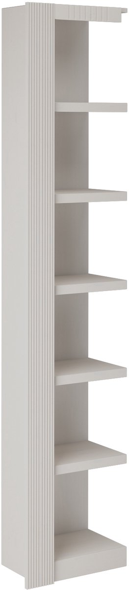 Billie-Bookcase extension with with 5 shelves in pine white