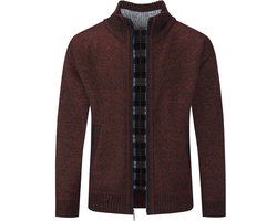 Allthemen Heren Opstaande Kraag Cardigan - Rits Warme Effen Trui - XL