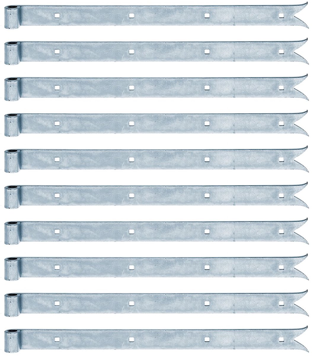 Alberts 862527 Luikband, recht, uiteinde karperstaart, blauw verzinkt, rol Ø14 mm, afmeting 500 x 35 mm, 10er set