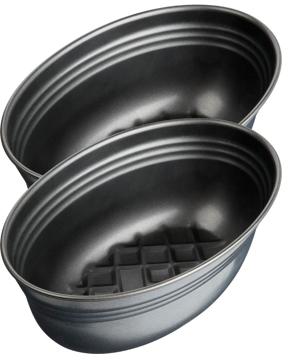 Set van 2 Ovale Broodvormen 26 x 16 cm Zenker Black Metallic