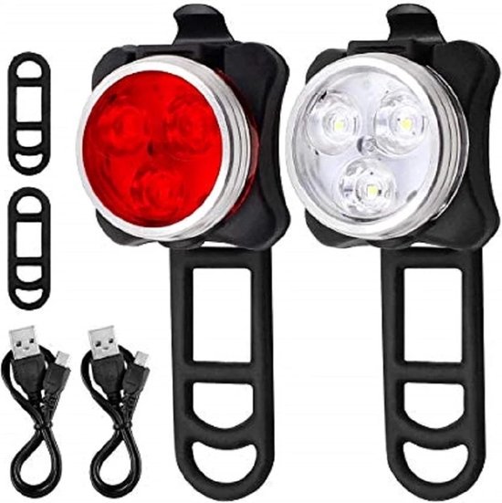 Jumada's - LED Fietsverlichting USB oplaadbaar - 4 modes - Waterbestendig - Fietslicht - Fietslampjes — afbeelding 2