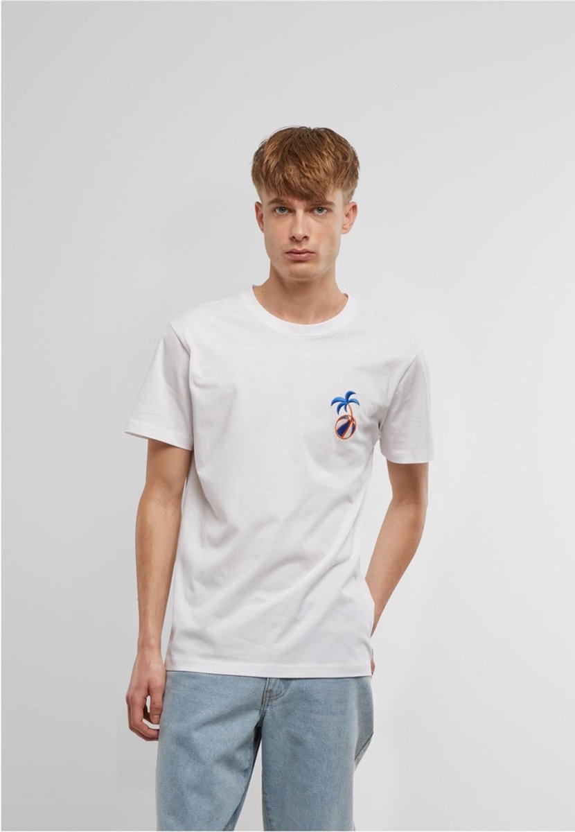 Mister Tee Summer Basketball EMB Heren Tshirt L Wit