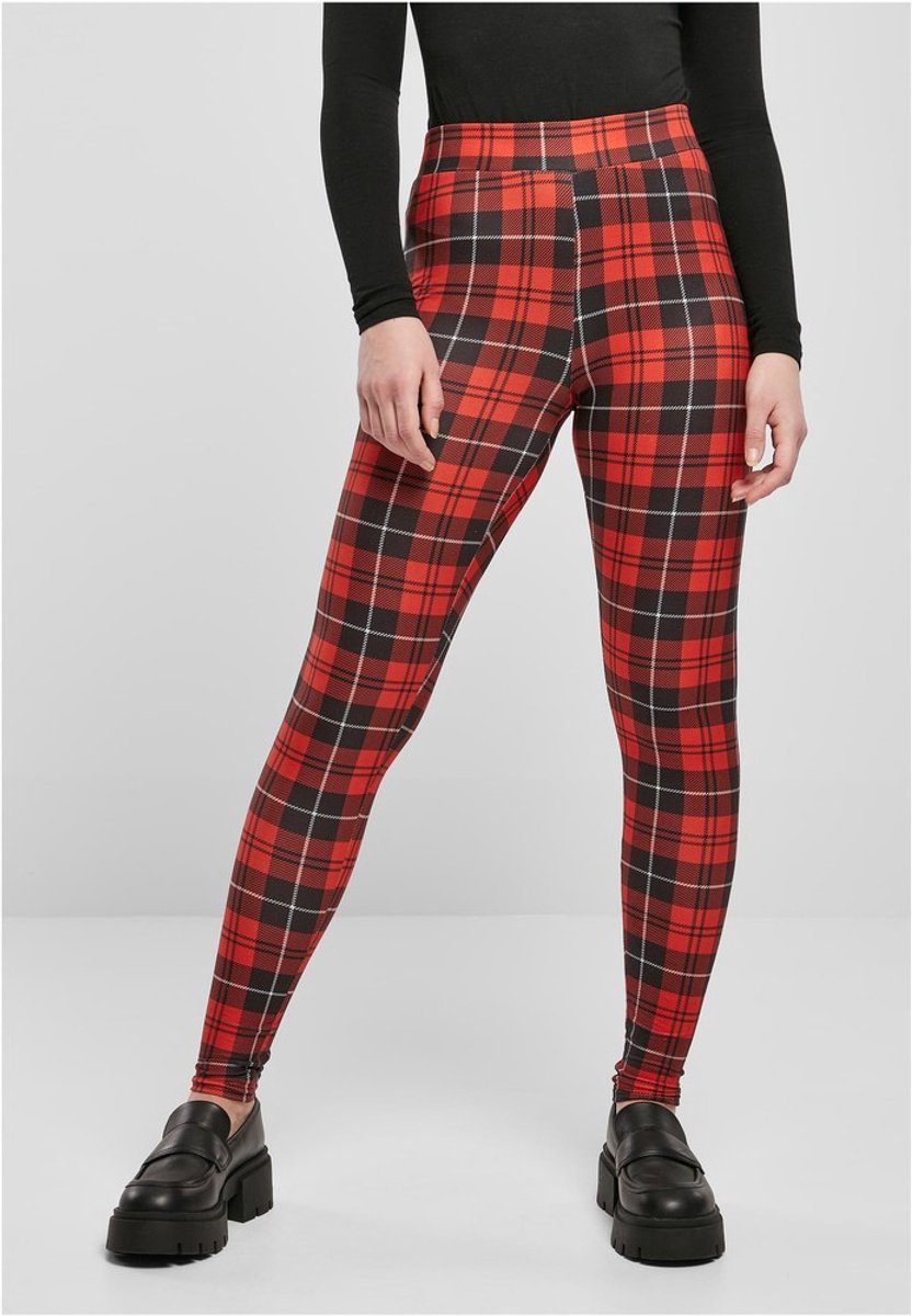 Urban Classics Soft AOP redcheck Legging 5XL Rood