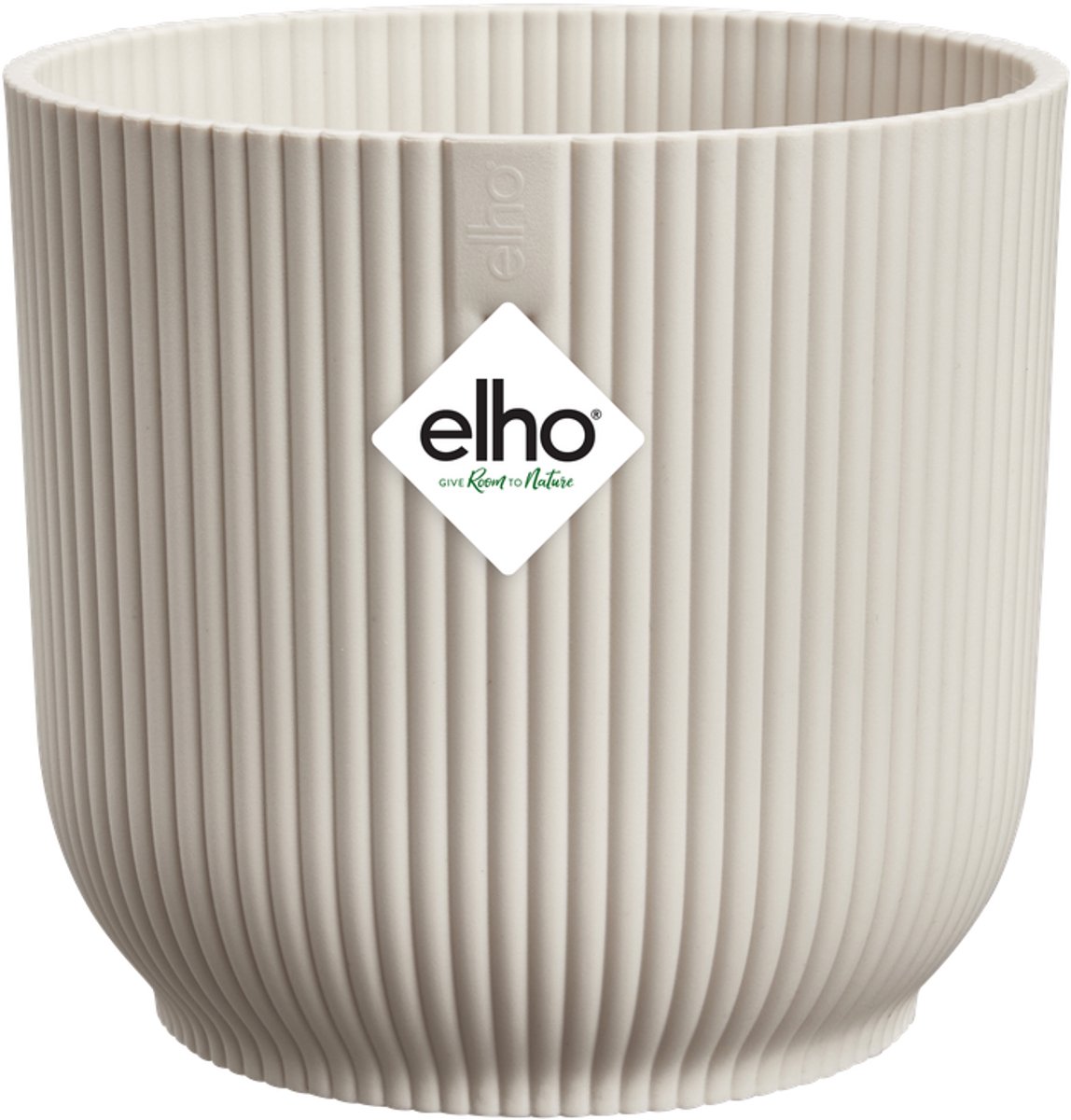 Elho Vibes Fold Rond 16 - Bloempot voor Binnen - 100% Gerecycled Plastic - Ø 16.1 x H 14.8 cm - Linnen wit