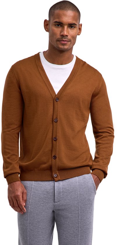 Gilet FALKE Basic New Merino en laine douce et élégante pour homme, marron - taille XL