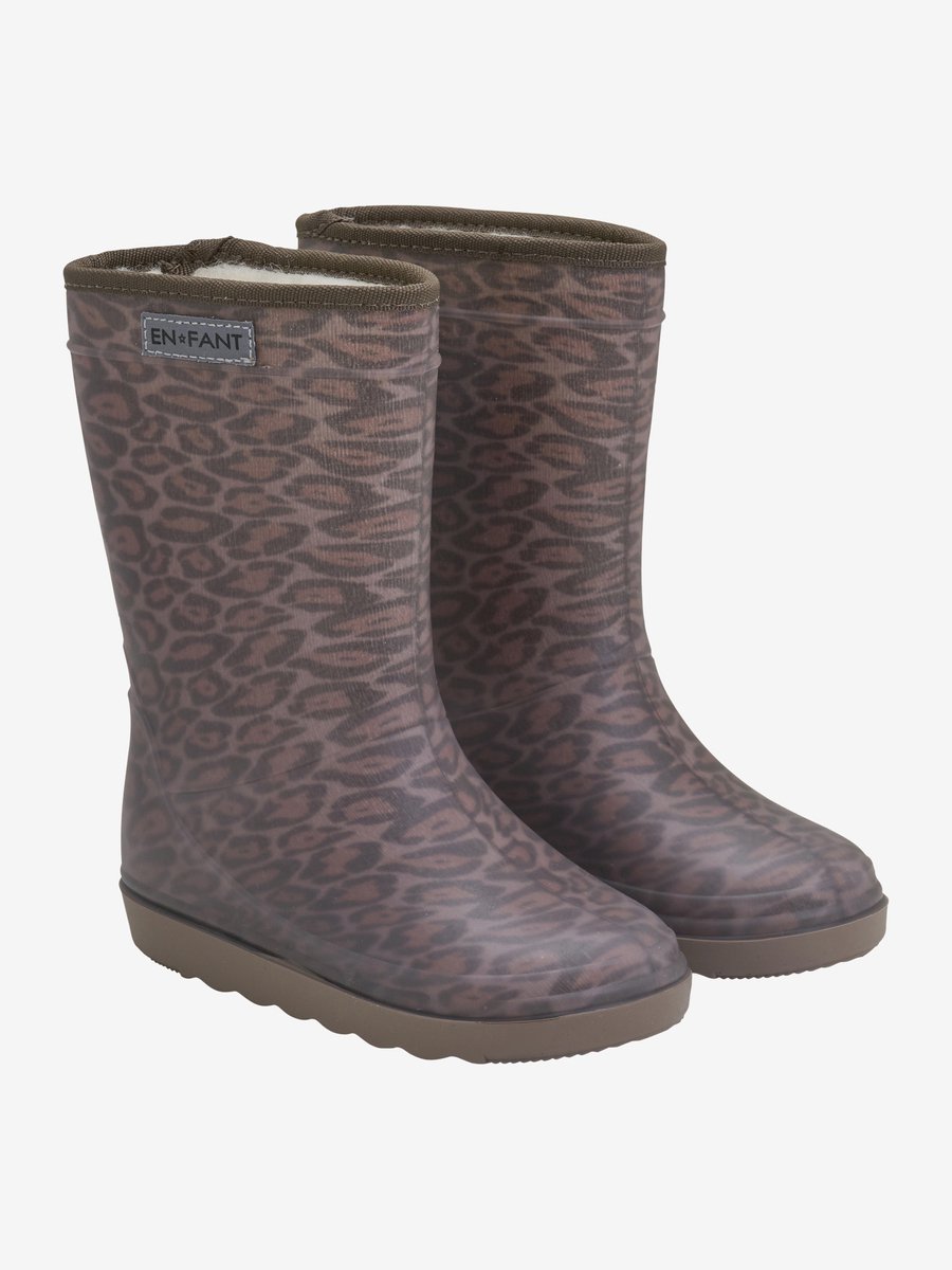 Enfant Thermoboots - Gevoerde regenlaarzen - Meisjes - Leopard Pine Bark - Maat 27