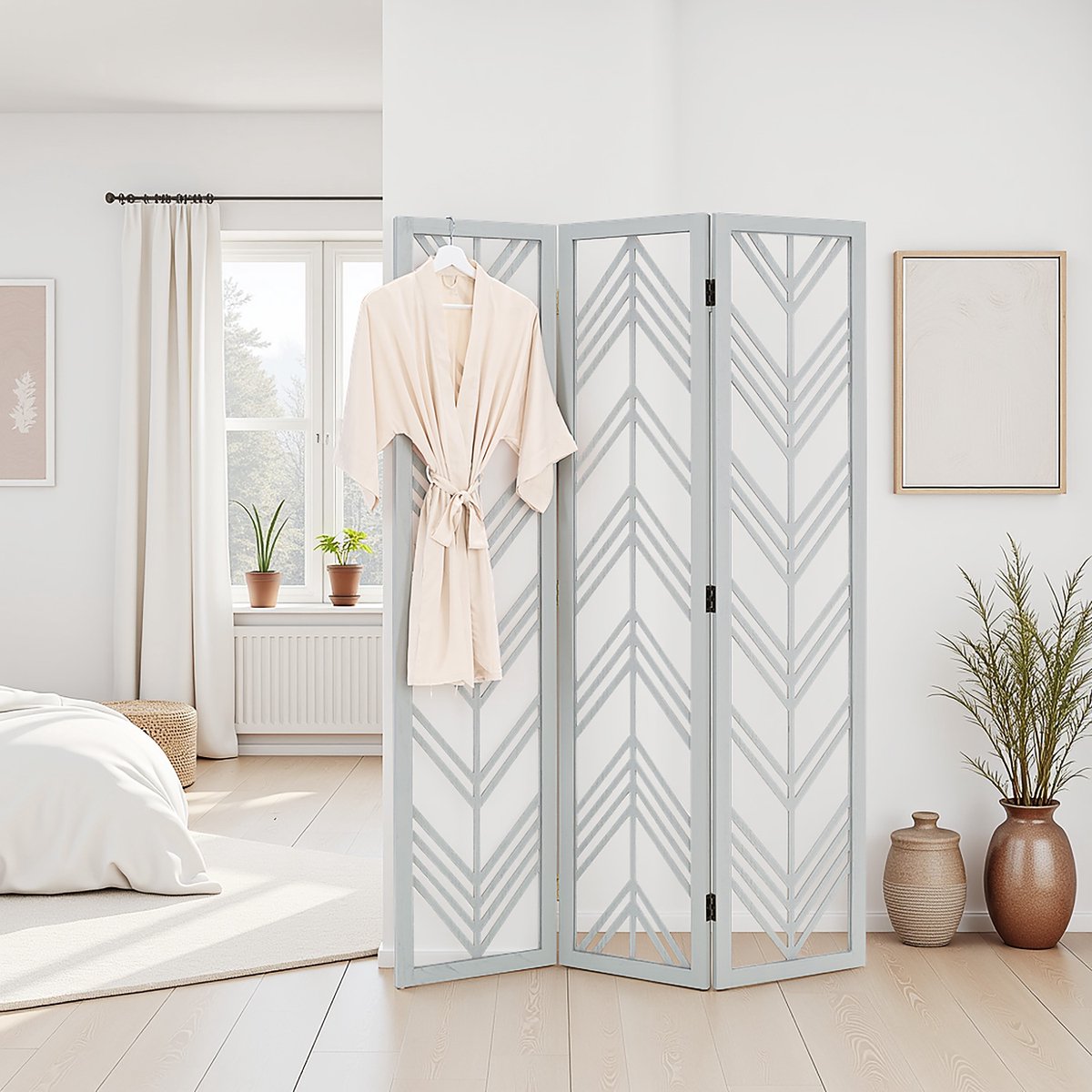 Homestyle4u Kamerscherm - 120x170 cm - Grijs