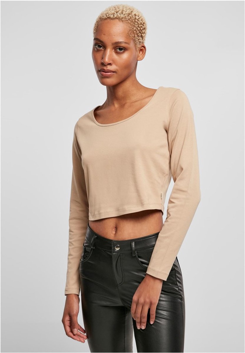 Urban Classics Organic Cropped Longsleeve top XL Beige