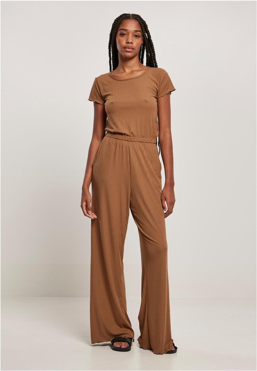 Urban Classics Rib Wid Leg Jumpsuit S Bruin