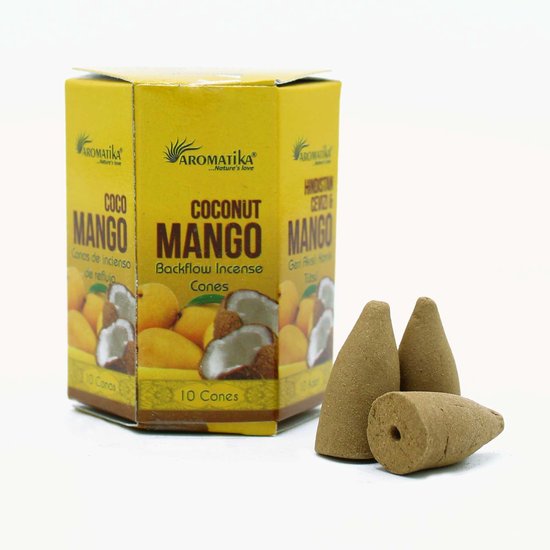 Lot de 10 encens Masala Backflow - Noix de coco et Mango