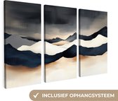 Ensemble de peintures sur toile 60x40 cm - Décoration murale triptyque - Paysage - Abstrait - Moderne - Décoration murale salon - Décoration chambre - Accessoires chambre - Peintures sur toile