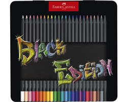 Faber-Castell kleurpotloden - Black Edition - 36 stuks in bliketui - FC-116437