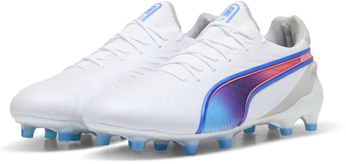 Puma Fußballschuhe Low King Ultimate FG/AG 107809 Puma White-Bluemazing-Flat Light Gray-Sunset Glow-41