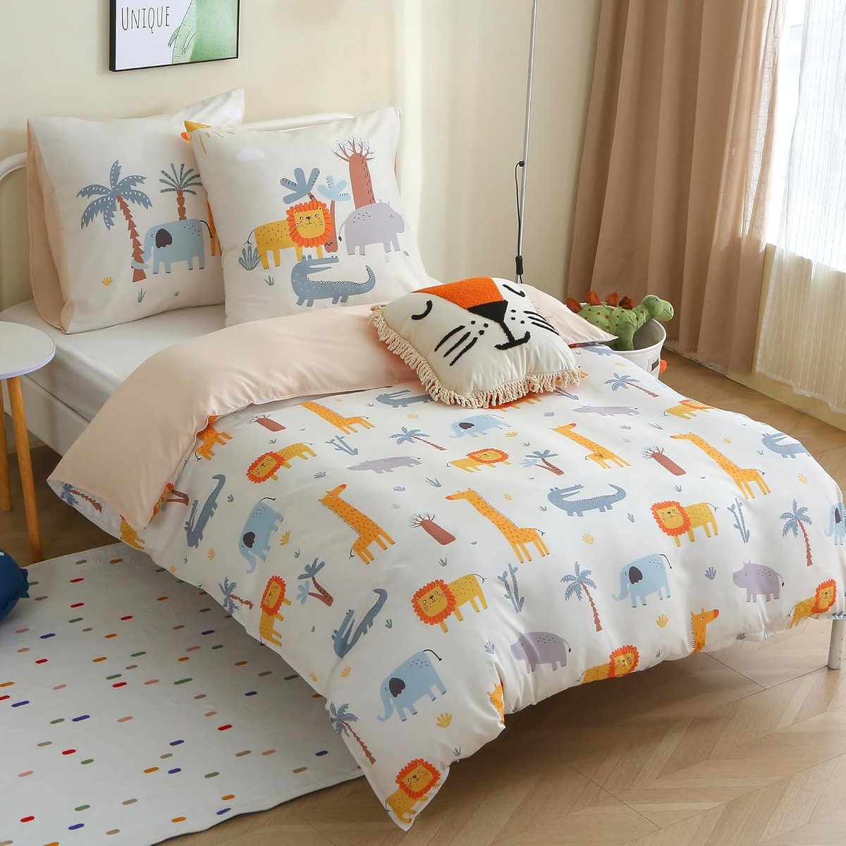Image of 3-delige beddengoedset voor kinderen - dierenprint - set van 3 - microvezel - 140 x 200 cm