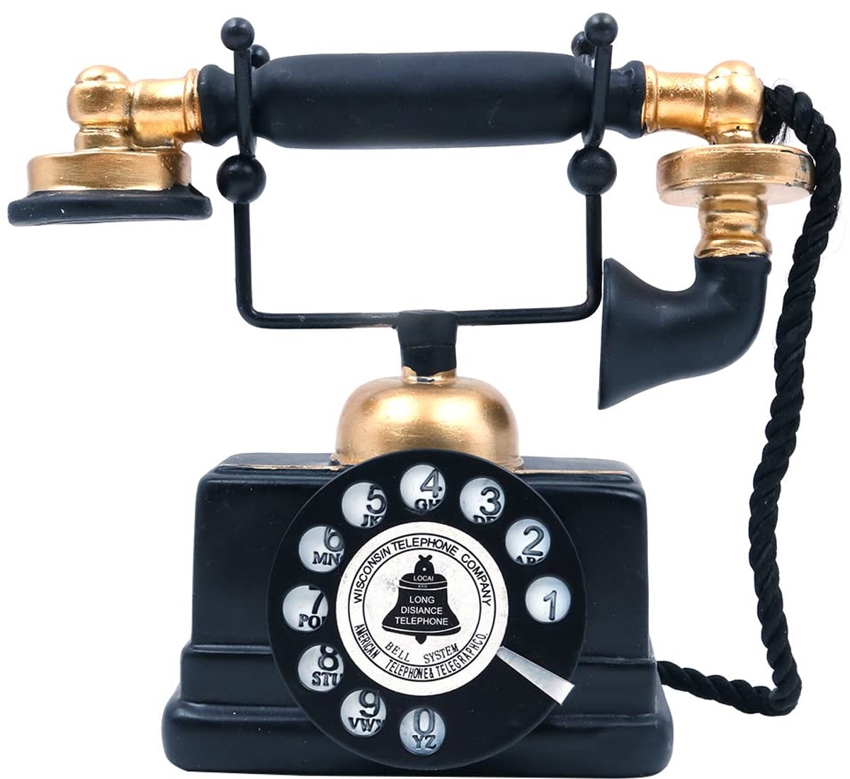 Antieke Telefoon - Creatieve Retro Decoratieve Telefoon - Zwarte Hars Rotatie Dial