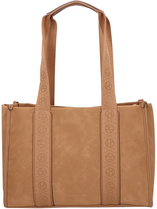 TOM TAILOR sac shopper sac à épaule Yara Zip Shopper Camel marron clair
