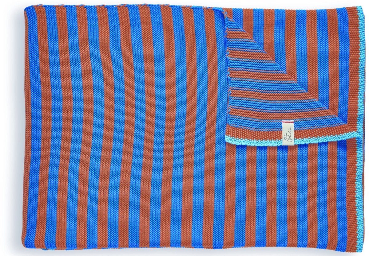 Pip Studio Bonsoir Stripe Plaid - 130x170 cm - Blauw