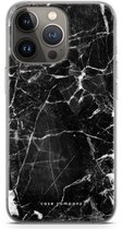 Case Company® - Hoesje geschikt voor iPhone 13 Pro hoesje - Zwart Marmer - Soft Cover Telefoonhoesje - Bescherming aan alle Kanten en Schermrand