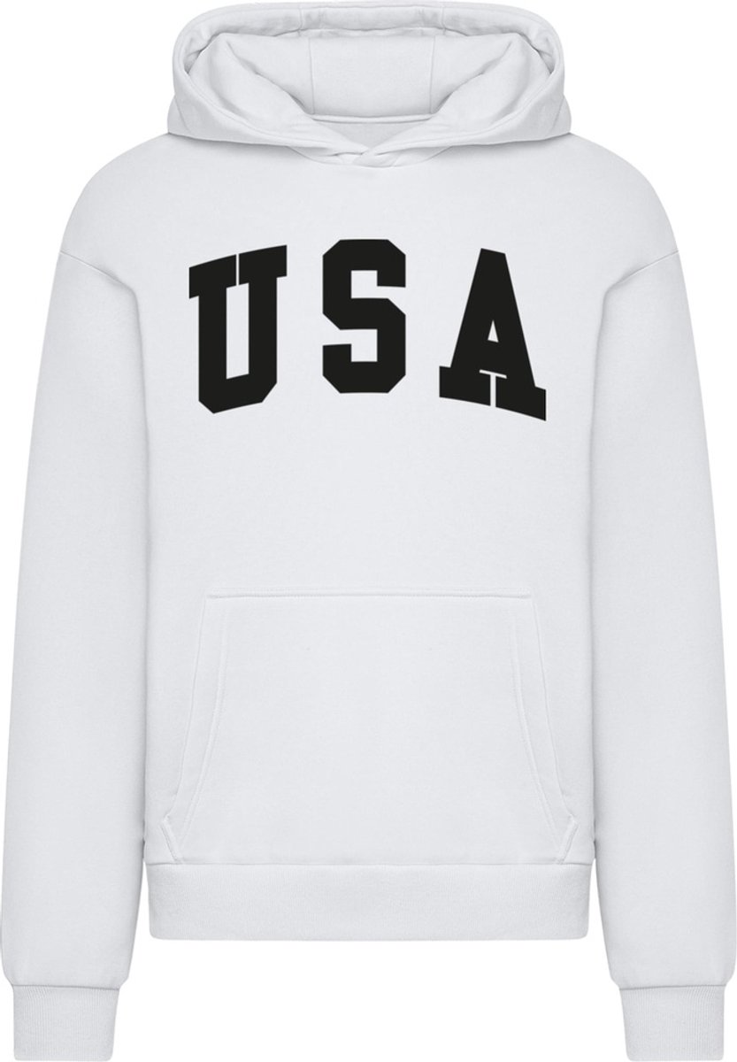 Mister Tee USA Fluffy Hoody -M Wit