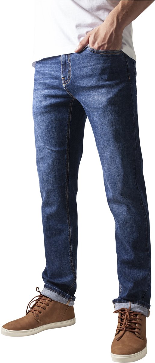 Urban Classics Stretch Jeans Jeans donkerblauw W38L32 Katoen