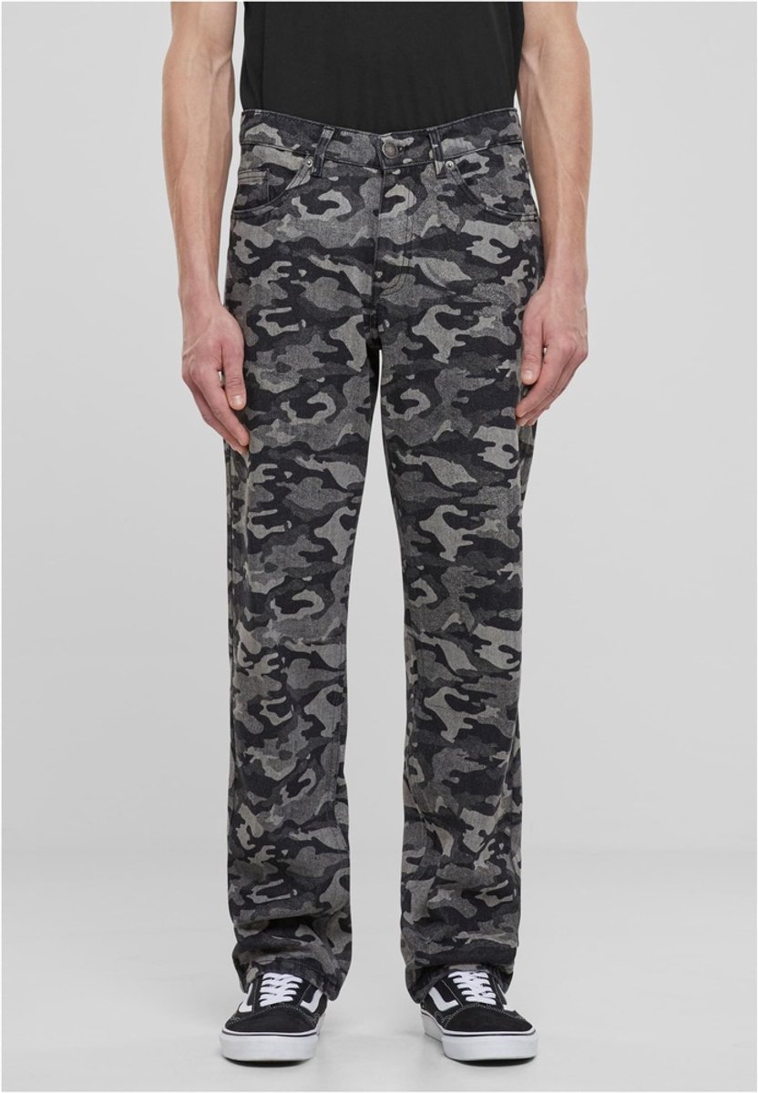 Urban Classics Jeans met laser-camo-print TB6687 Blacklasercamo