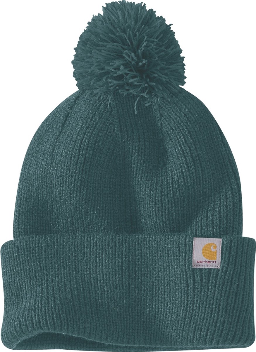 Carhartt Damen Knit Pom-Pom Cuffed Beanie 106003 Greenstone