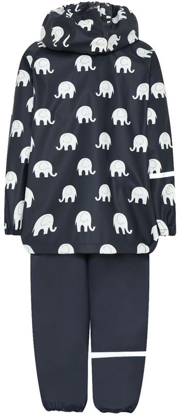 Combinaison de pluie bleu foncé avec imprimé éléphant blanc de CeLaVi 140