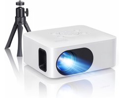 SCH® Draagbare beamer - Beamer - Projector - Mini Beamer - Wit - 15cm x 12cm x 7cm