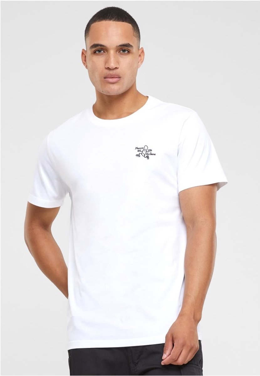 Mister Tee Penne Va Bene EMB Heren Tshirt L Wit