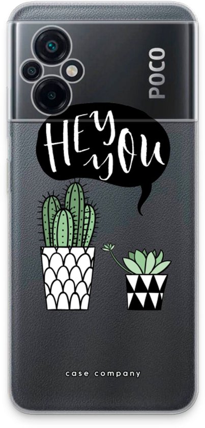 Case Company® - Coque Xiaomi Poco M5 - Hey You Cactus - Coque souple pour téléphone - Protection sur tous les côtés et bord de l'écran