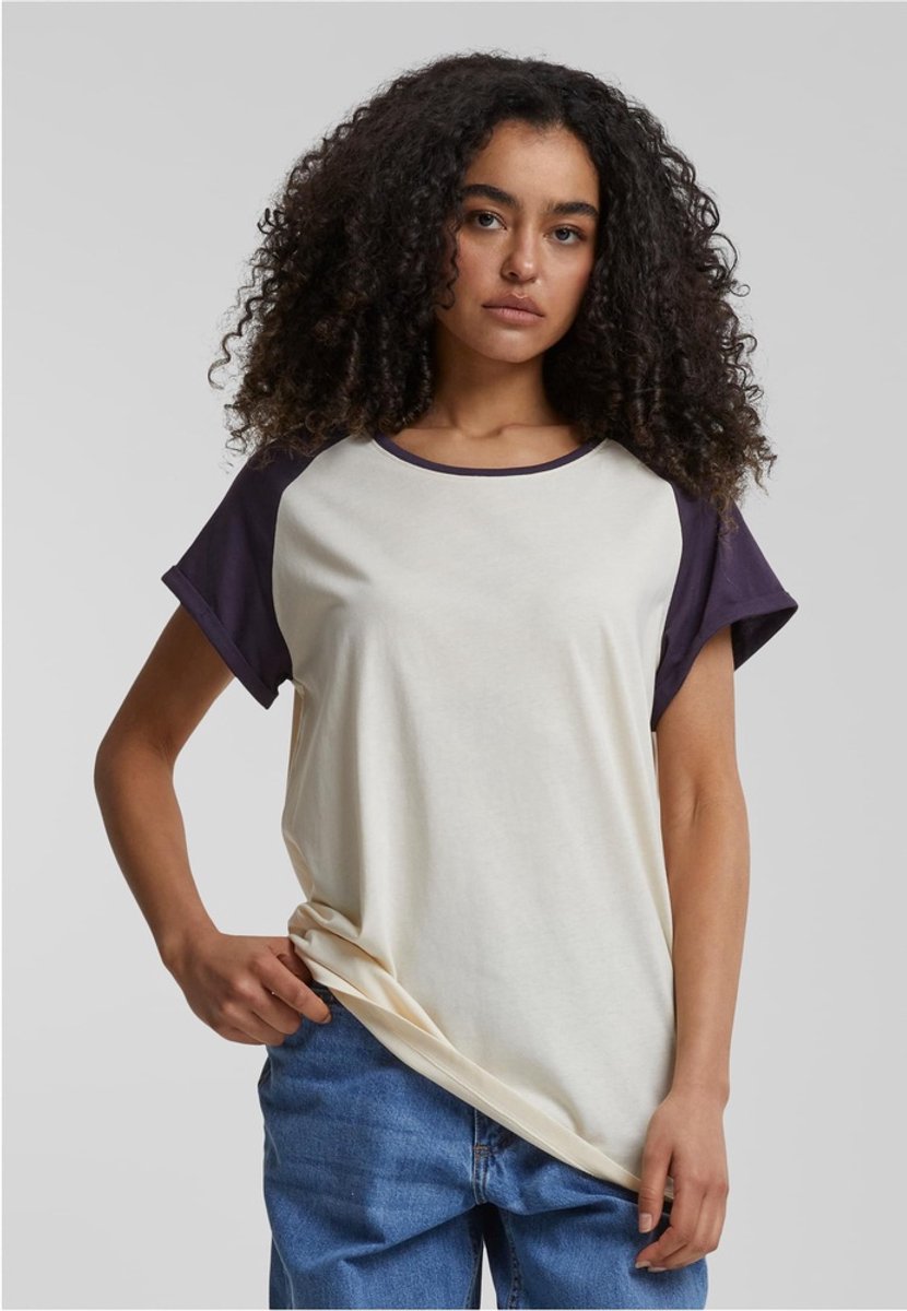 Urban Classics Contrast Raglan Dames T-shirt 3XL Beige
