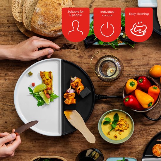 Bourgini Chef's Dinner Party Gourmetstel - 5 Personen - Bakplaat - PFAS-vrij - Vaatwasserbestendig — afbeelding 2