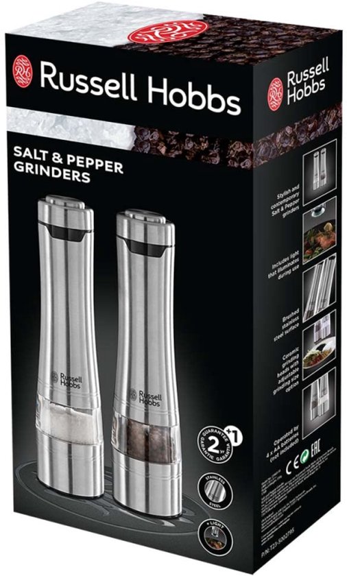 Ensemble Moulin à Sel et Poivre Russ électrique - 23 cm - Acier inoxydable