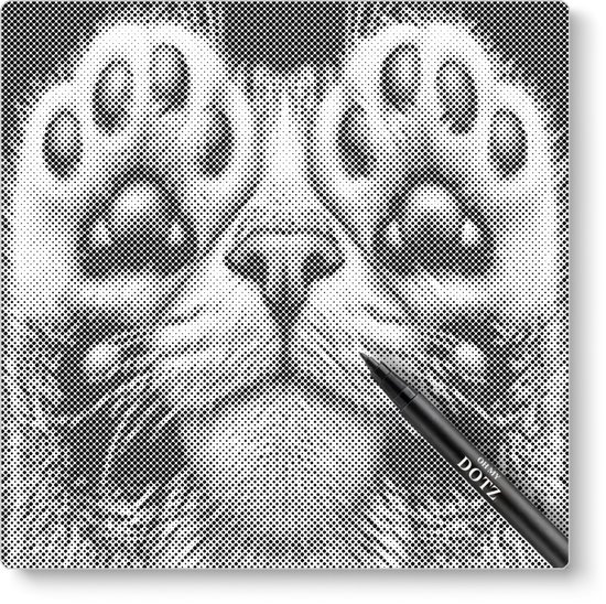 Cache-cache avec les chats | Peinture en pointillé | 40x40cm | Peinture par points | Oh mon Dieu | Points d'une couleur | Peinture au Diamond et Peinture par numéro alternative | Cadeau