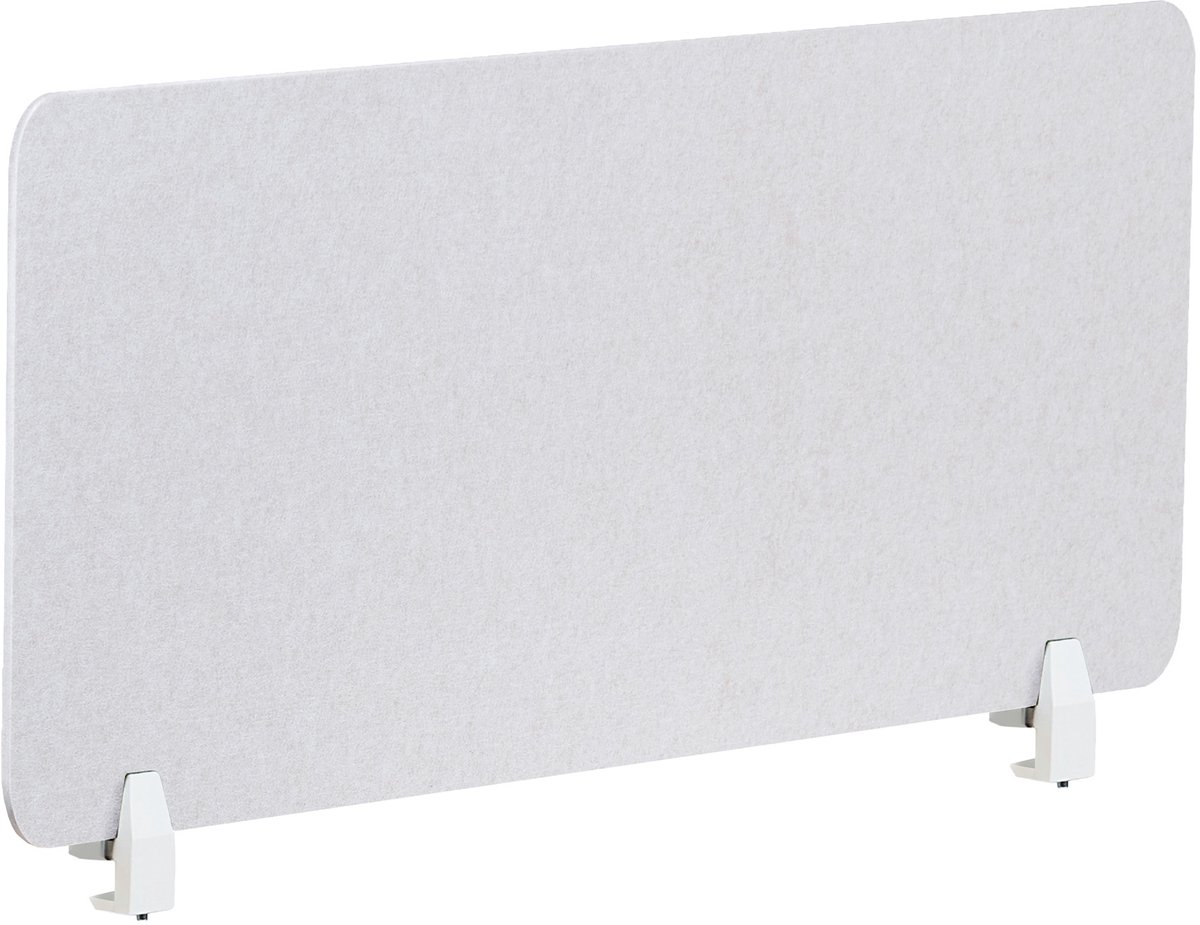 BELIANI SPLIT - Bureauscherm - Gebroken wit - 120 x 50 cm - Polyester
