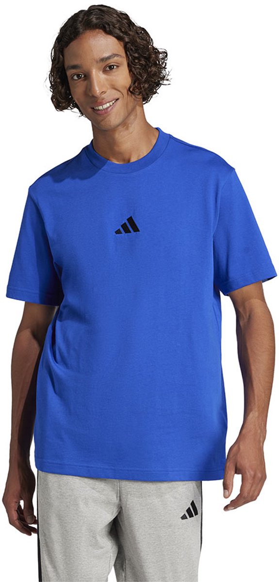 Adidas Essentials Small Logo Single Jersey T-shirt Met Korte Mouwen S Regular Man Zwart