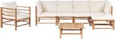 BELIANI CERRETO - Loungeset 6-zits - Gebroken wit - Bamboehout