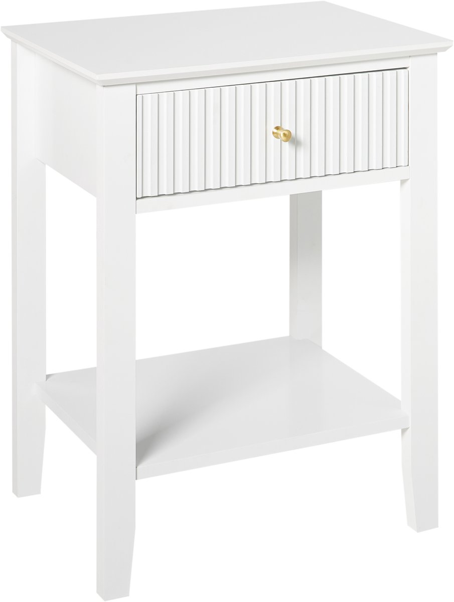 Beliani ASSISI - Nachtkastje 1 lade - Wit - MDF