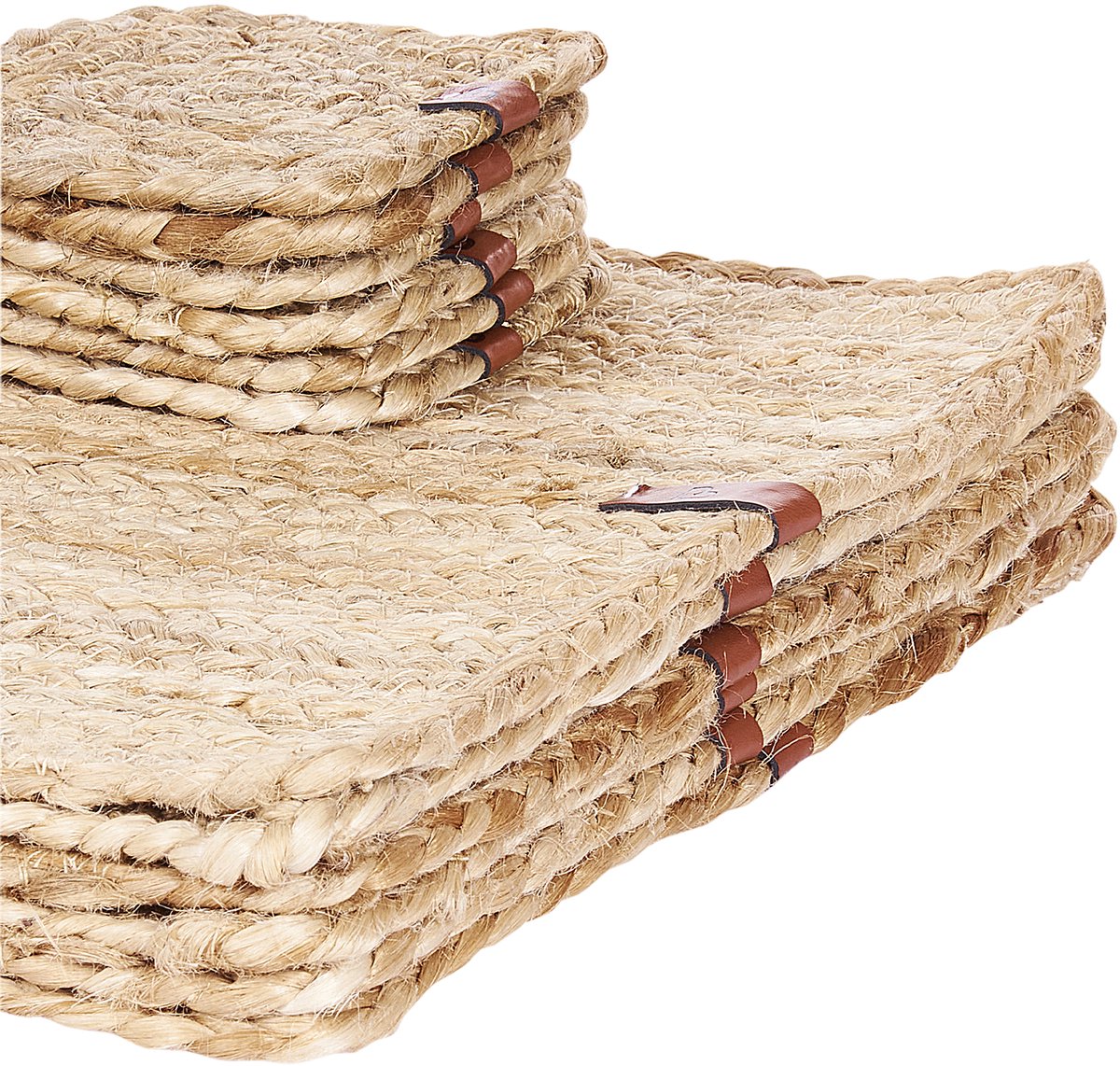 BELIANI QUANDONG - Set van 12 placemats en onderzetters - Natuurlijk - Jute