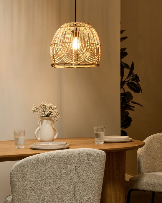 BELIANI POSTRERO - Lampe à suspension - Naturel - Rotin
