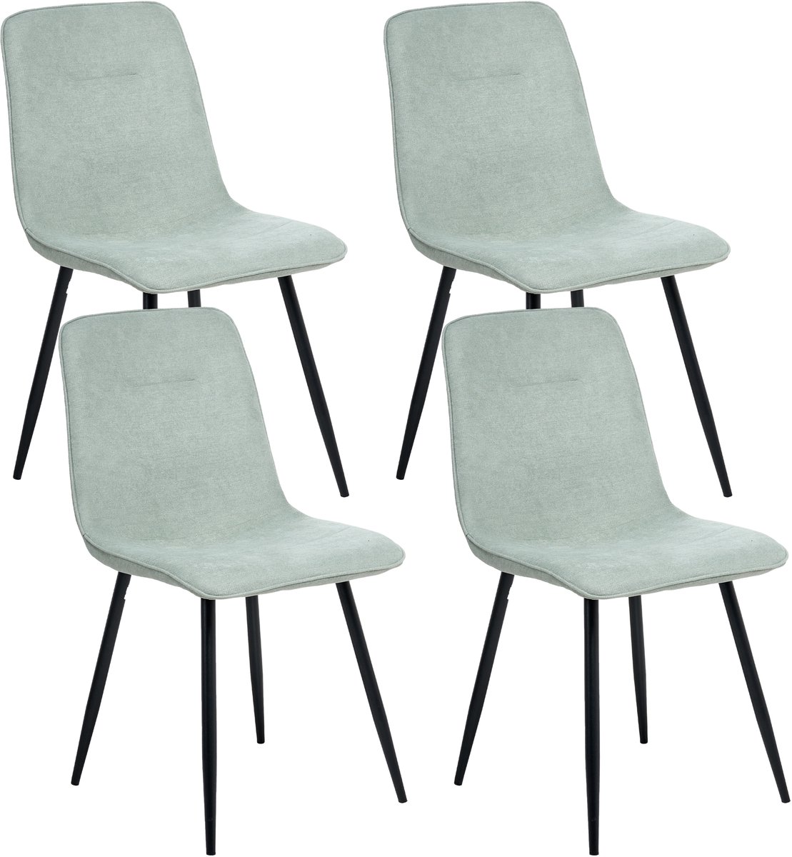 TUSCOLA - Eetkamerstoel set van 4 - Lichtgroen - Polyester