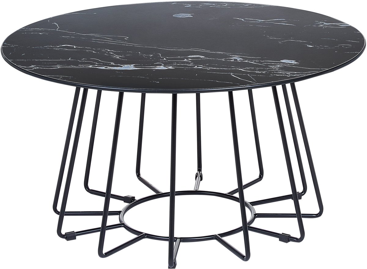 Beliani BERNIE - Salontafel - Zwart - Veiligheidsglas