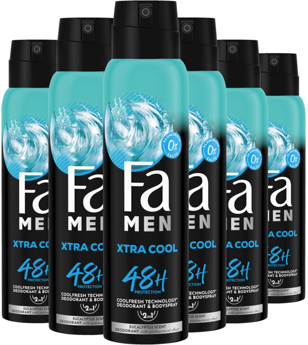 Fa Extreme Cool Deodorant Spray 6x150ml - Voordeelverpakking
