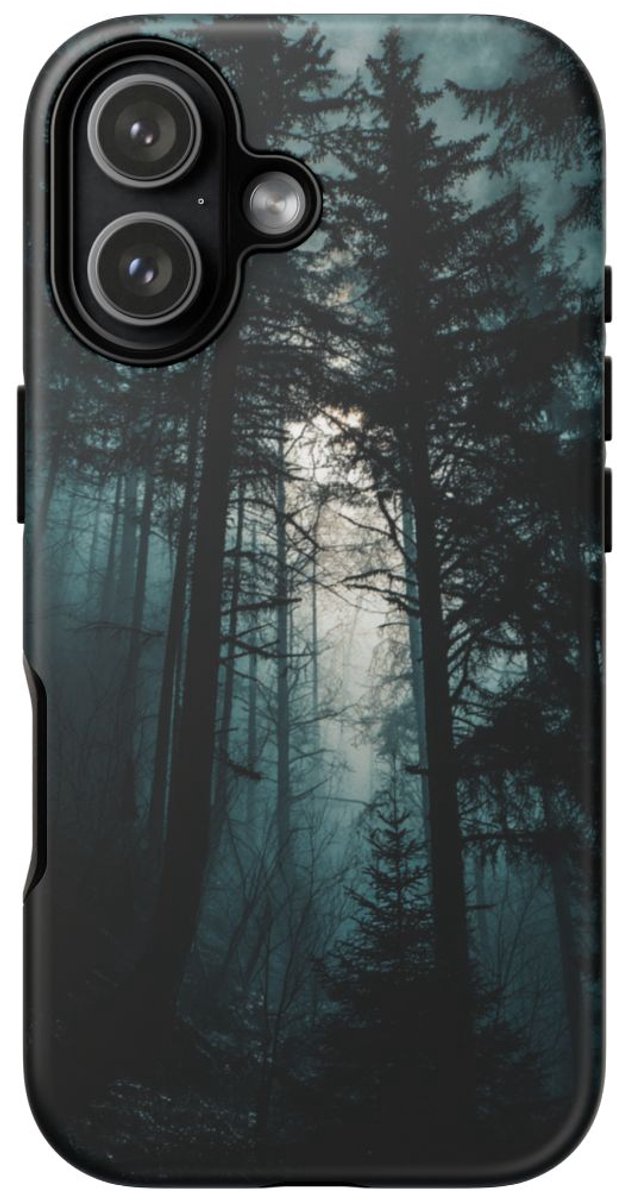 Donkere Mistige Bos-Silhouetten – Telefoonhoesje Geschikt voor iPhone 17