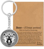 Porte-clés ours argenté - Talisman animal - Acier inoxydable - Pax Amare